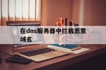 在dns服务器中拦截恶意域名的简单介绍